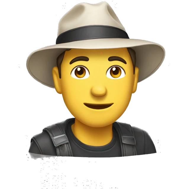 musk on hat emoji