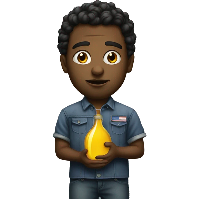 American holding oil photorealistic serious emoji