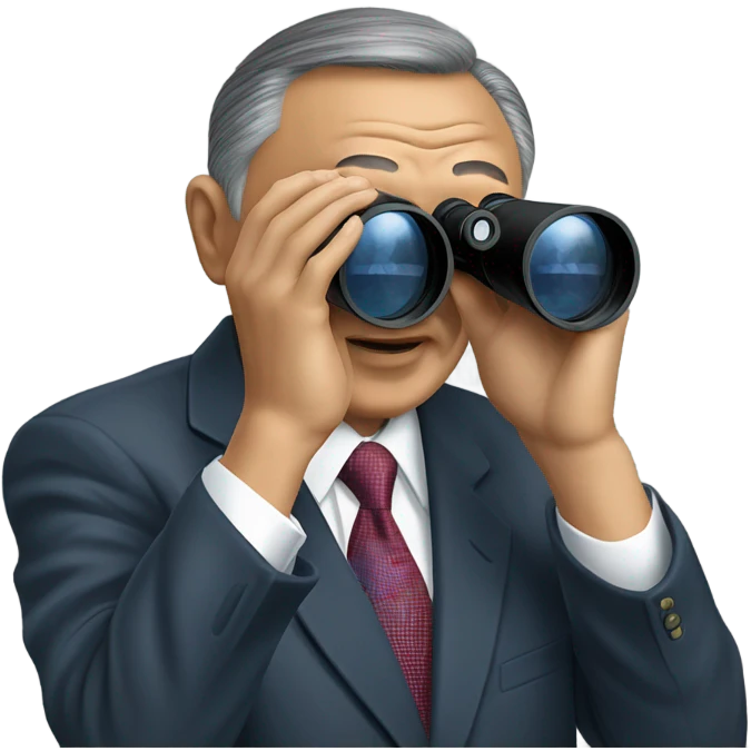 photorealistic Nazarbayev looks through binoculars
 emoji