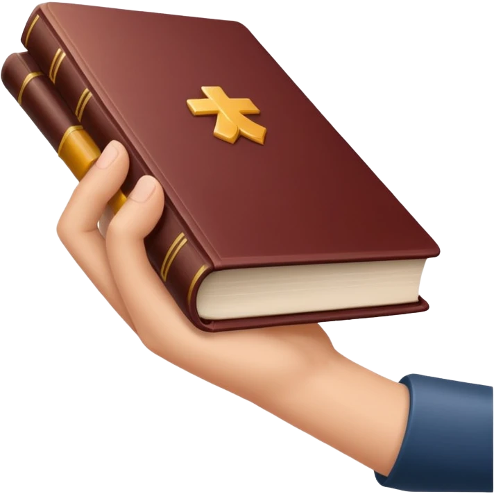 The hand holds the books emoji