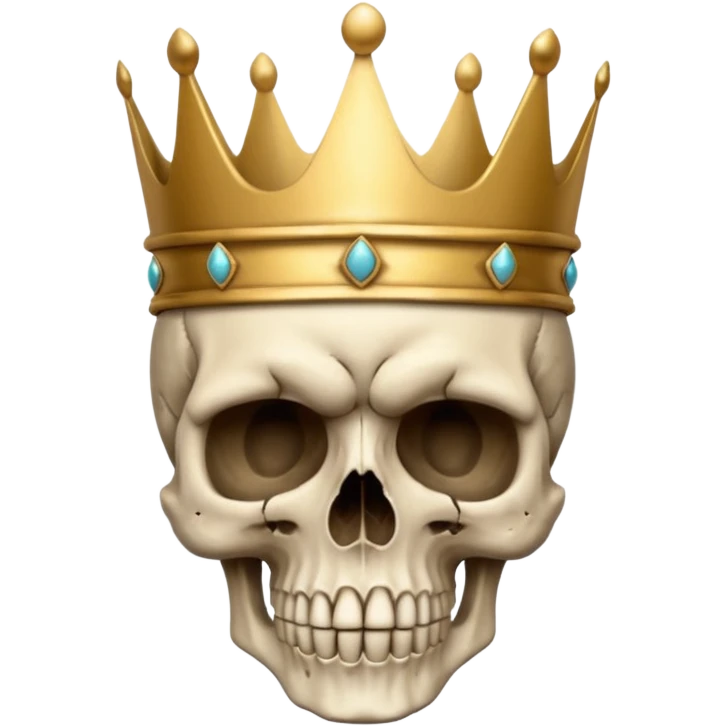a skull face with a crown with ands on its skull emoji