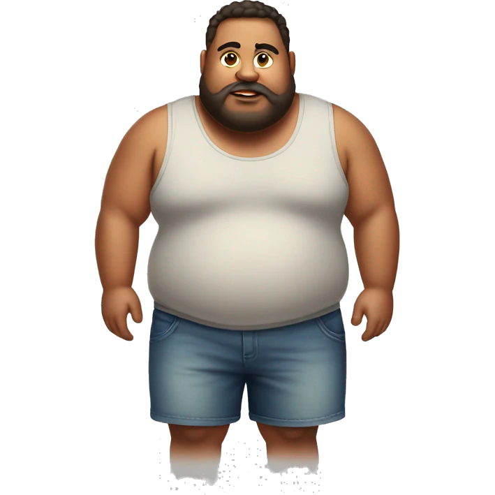Fat guy with tanktop and shorts emoji