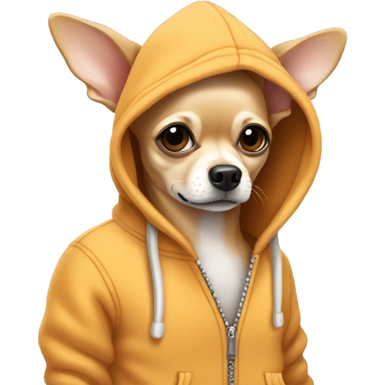 Chihuahua wearing hoodie￼ emoji