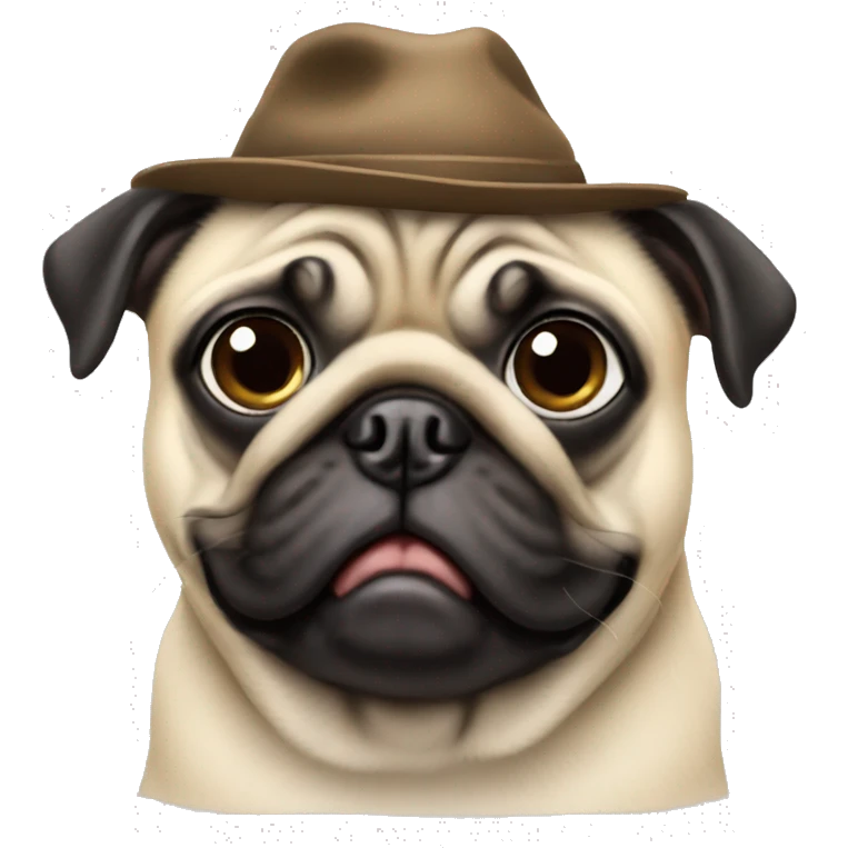 Pug wearing a hat  emoji