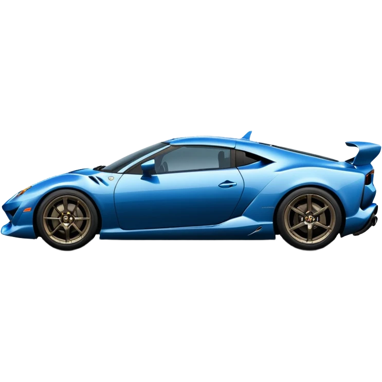 Side view of dark pearl blue 2025 Toyota 86 styled like a Lamborghini Miura  emoji