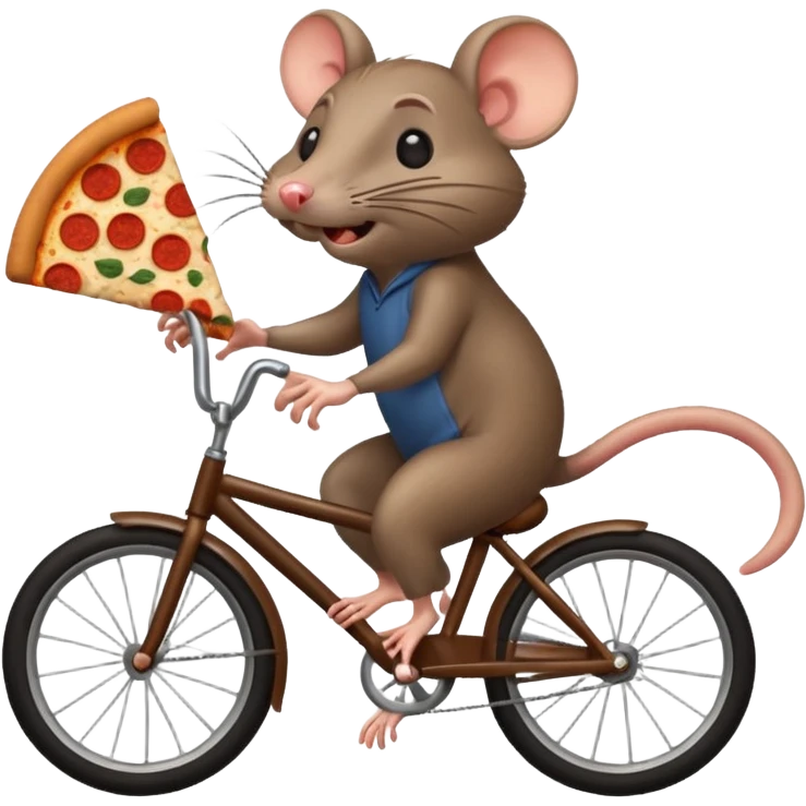 rat stealing pizza on a bike emoji