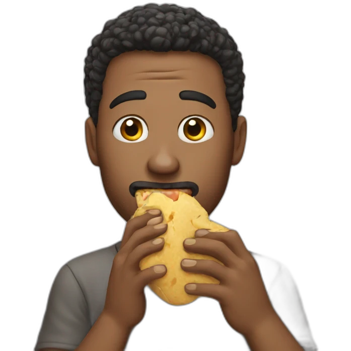 man eating his own hand emoji