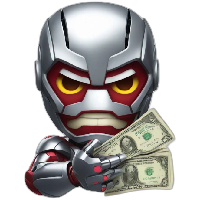Angry ultron holding money emoji