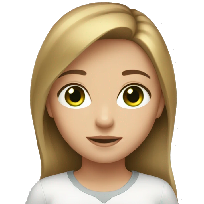 light brown hair green eyes girl emoji