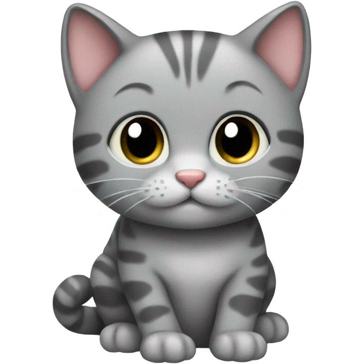 A cute gray kitty emoji