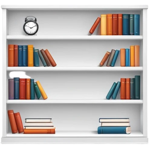 Beautiful white bookshelf aesthetic  emoji