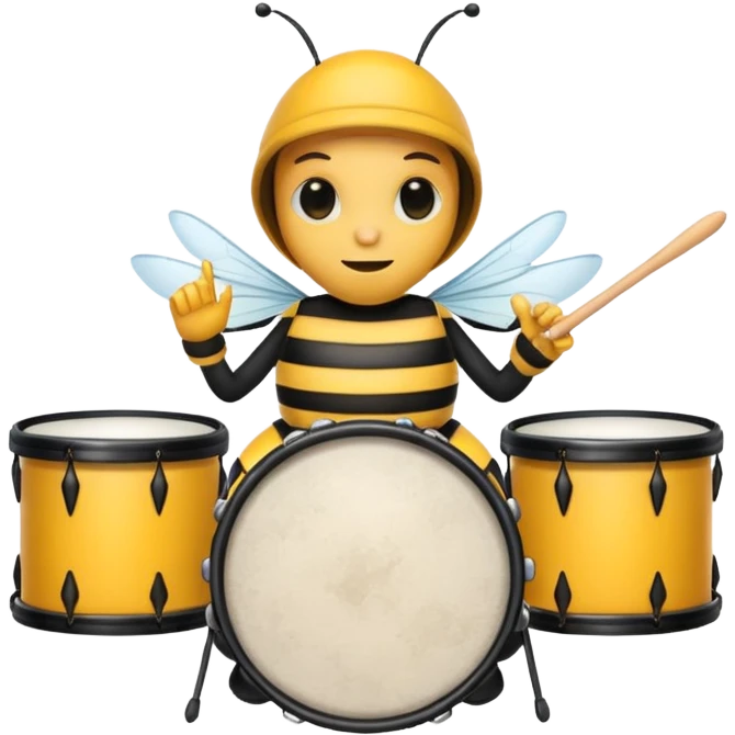 drum player bee emoji