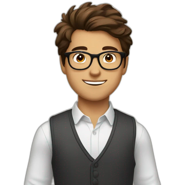 brown haired young and hertless men with glasses throwing grapes emoji