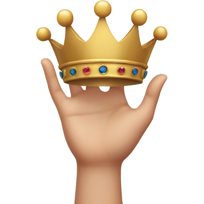 hands putting the crown on emoji