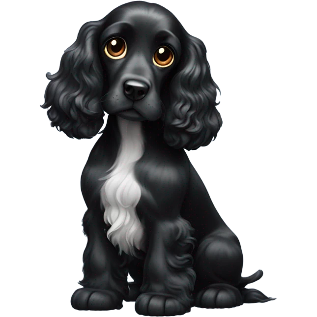 Black Cocker spaniel emoji