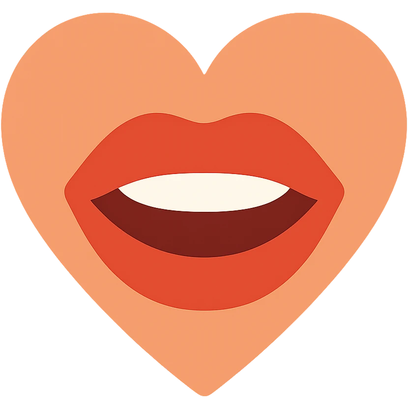 A heart with a big red mouth emoji