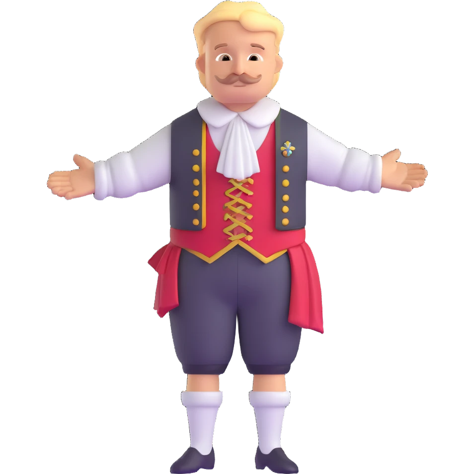 German in traditional Bavarian clothing shrugging emoji