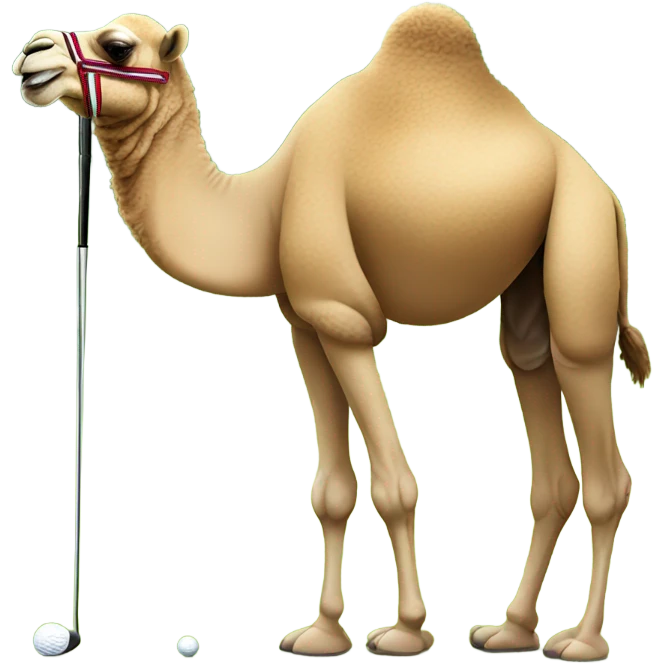 Camel playing golf emoji