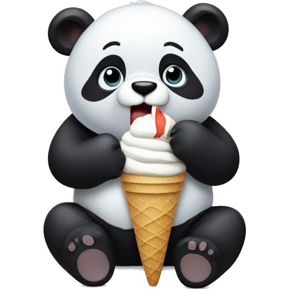 Panda eating ice cream emoji