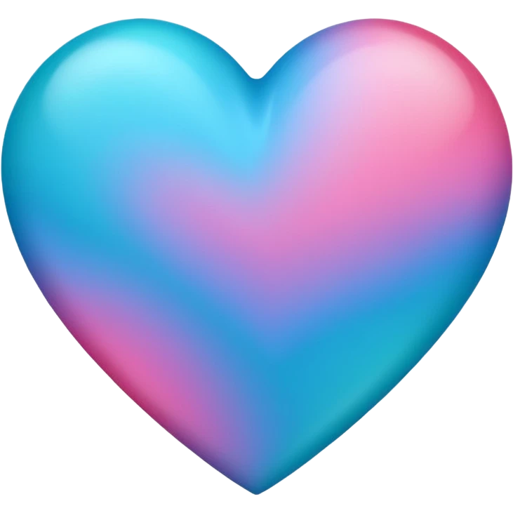 A big love heart in blue, pink and teal. emoji