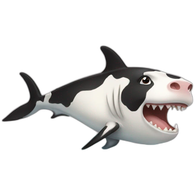 Vache sur requins emoji