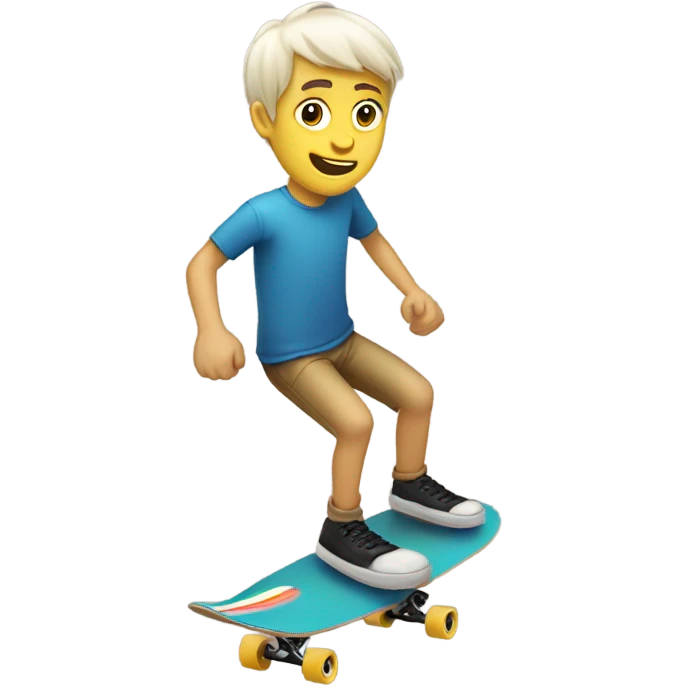 Skinny white guy with bangs on a longboard  emoji
