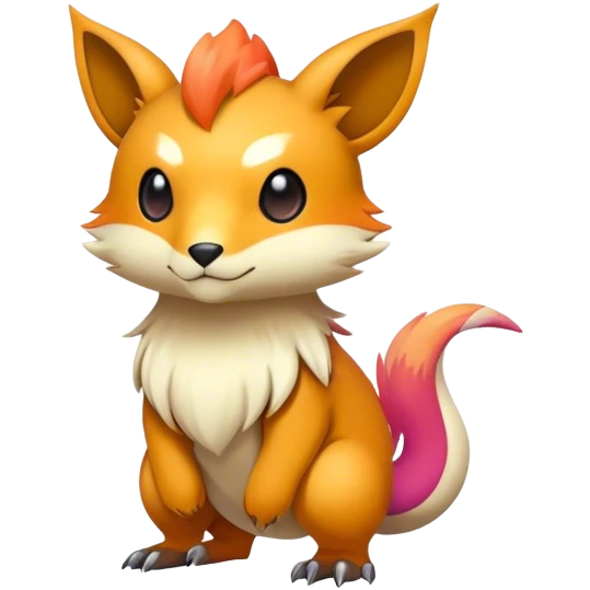 Cute cool colorful fantasy animal hybrid Fakemon full body emoji