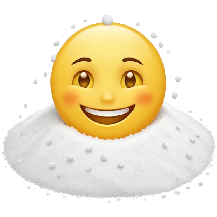 happy face with a pile of salt in front of him emoji