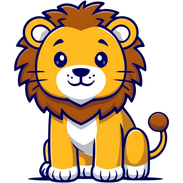 Madagascar lion cartoon character emoji