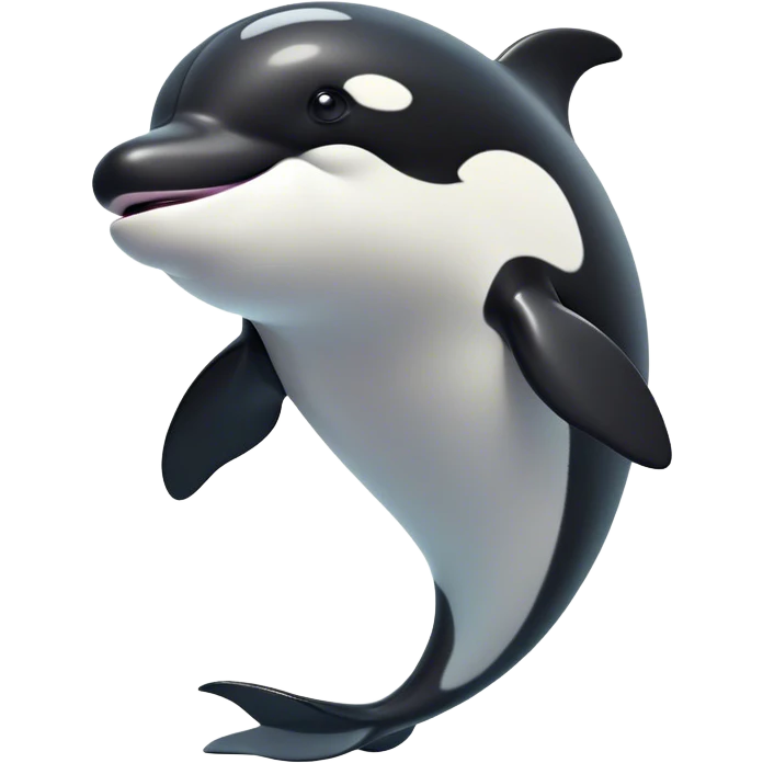 Cinematic Comical orca Portrait Emoji, Head tilted dramatically with an exaggeratedly shocked expression, featuring a sleek black-and-white body with wide, comically expressive eyes full of playful disbelief and animated flippers, Simplified yet hilariously expressive features, highly detailed, glowing with a slightly sassy oceanic glow, high shine, dramatic yet playful, stylized with an air of cheeky marine mischief, soft glowing outline, capturing the essence of a meme-worthy orca that looks ready to make waves with its hilariously dramatic antics! emoji