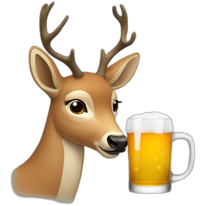 deer drinking alcohol emoji