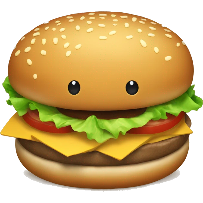 hamburger on smile face  emoji
