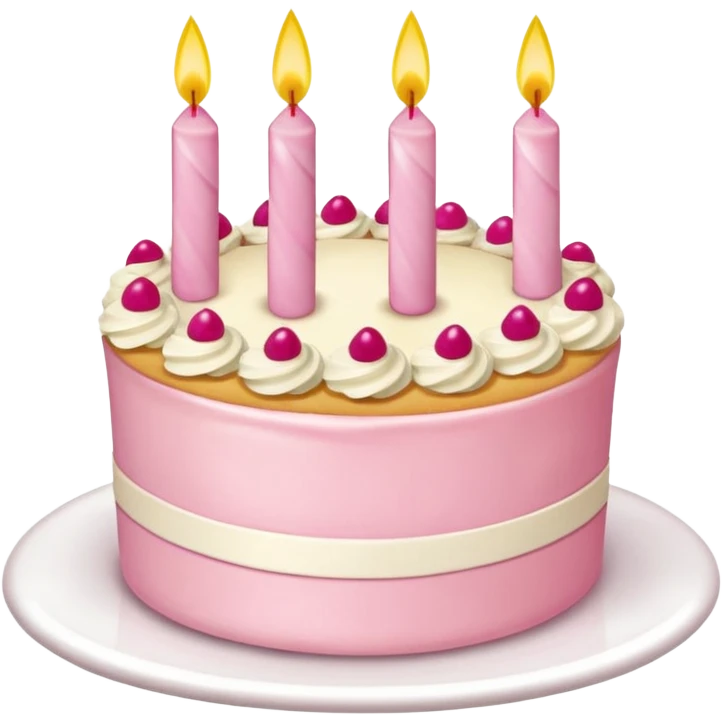 pastel de cumpleaños de 3 niveles con un liston rosa emoji