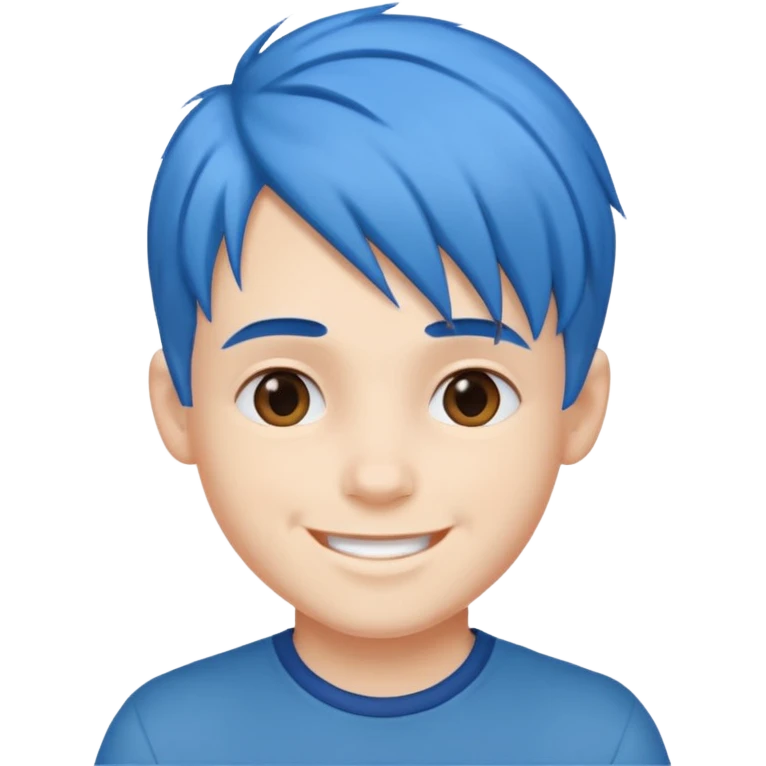 blue gamer Boy happy blue hair emoji