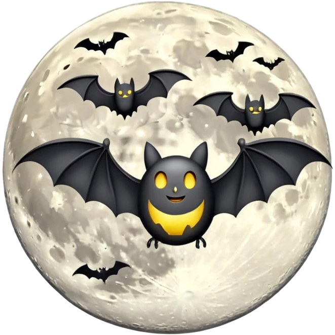 Moon with bats emoji