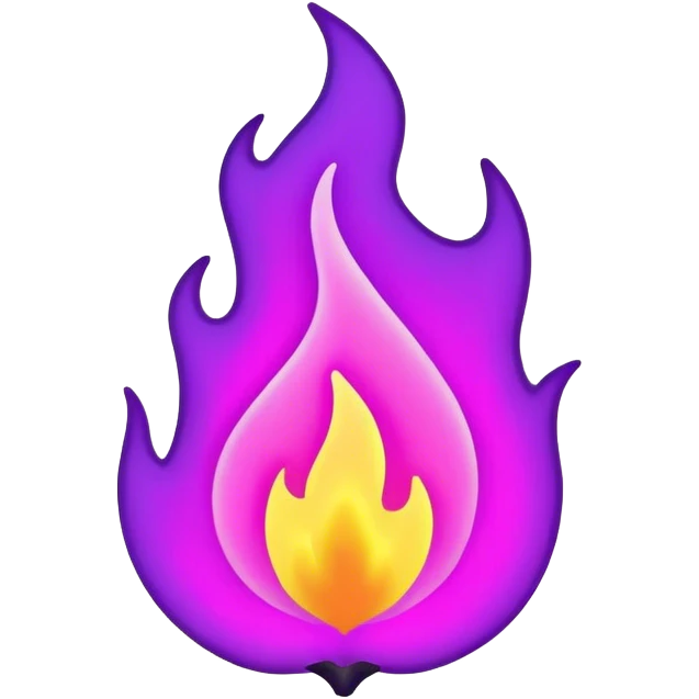 outline violet neon flame emoji