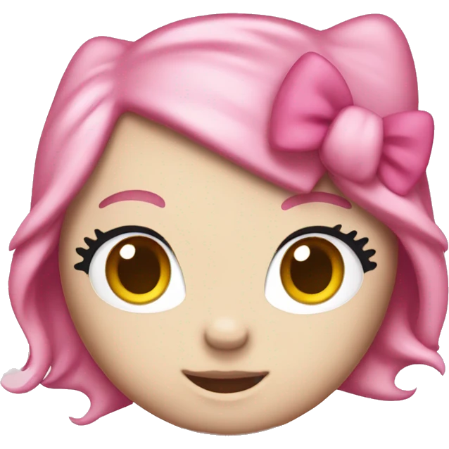 hello kitty with pink hair emoji