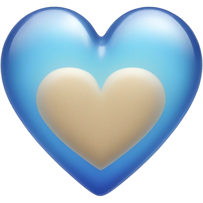 Blue light beige glass heart emoji
