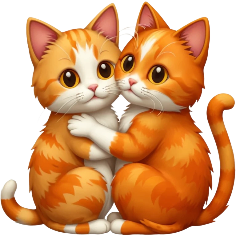 2 cat emojis kissing emoji