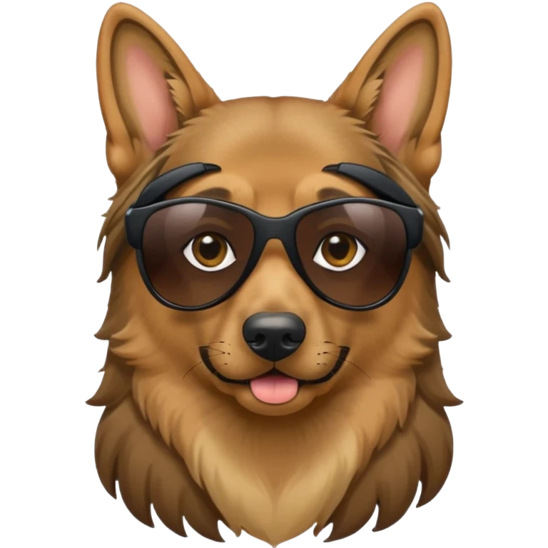 german sheppard with shades and long hair emoji
