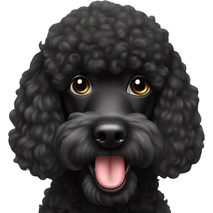 black poodle with stinky mouth emoji
