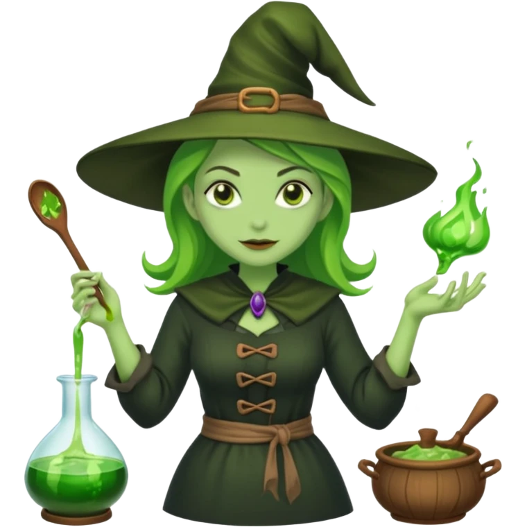 green witch cooking potion emoji