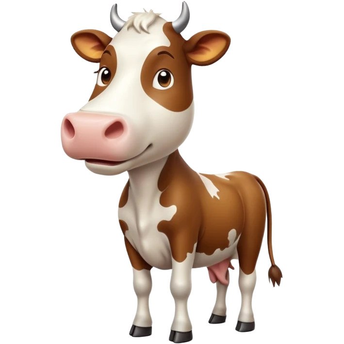 cinematic-[brown and white cow]-realistic-full-body-standing-emoji,-tail-flicking-lazily,-head-tilted-dramatically,-sleek-[brown and white]-coat,-simplified-yet-realistic-focused-features,-highly-detailed,-glowing-with-an-almost-sarcastic-glow emoji