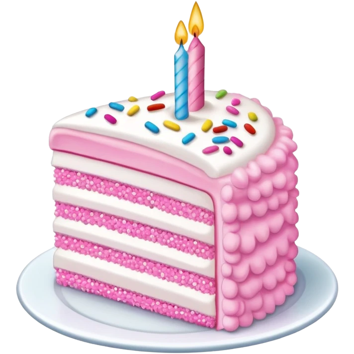 Pink Birthday cake slice emoji