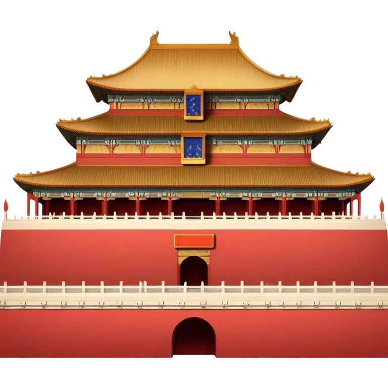 Cinematic Realistic Forbidden City Landmark Emoji, showcasing the imperial palace with iconic red walls and golden roofs rendered with rich textures and regal lighting. emoji