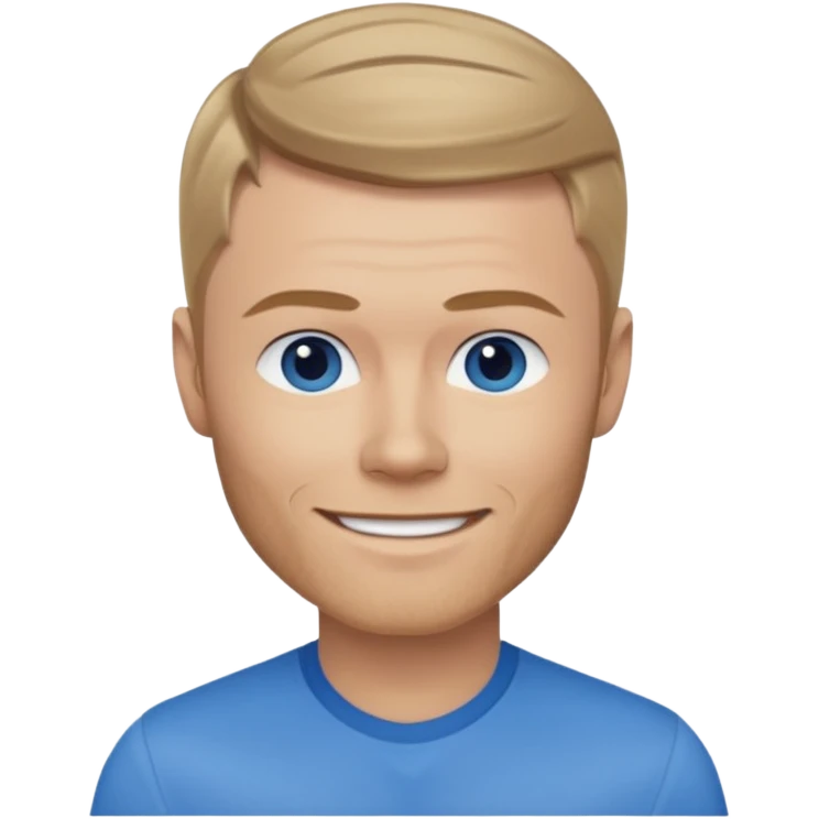 Ronan Keating with blue eyes, dark blonde hair, blue shirt emoji
