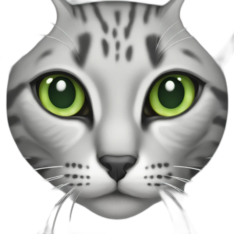 Egyptian Mau cat with green eyes emoji