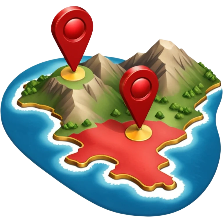 gps locater pin on west coast nz terrain map emoji