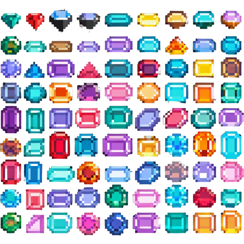 collection of colorful gemstones emoji