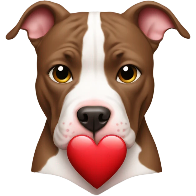 Pitbull holding a heart  emoji